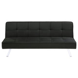 Joel Upholstered Tufted Convertible Sofa Bed Black - Tampa Furniture Outlet
