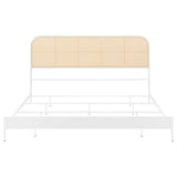 Amherst Radio Weave Rattan Metal Eastern King Bed White - Tampa Furniture Outlet