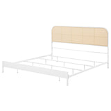 Amherst Radio Weave Rattan Metal Eastern King Bed White - Tampa Furniture Outlet
