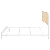 Amherst Radio Weave Rattan Metal Eastern King Bed White - Tampa Furniture Outlet