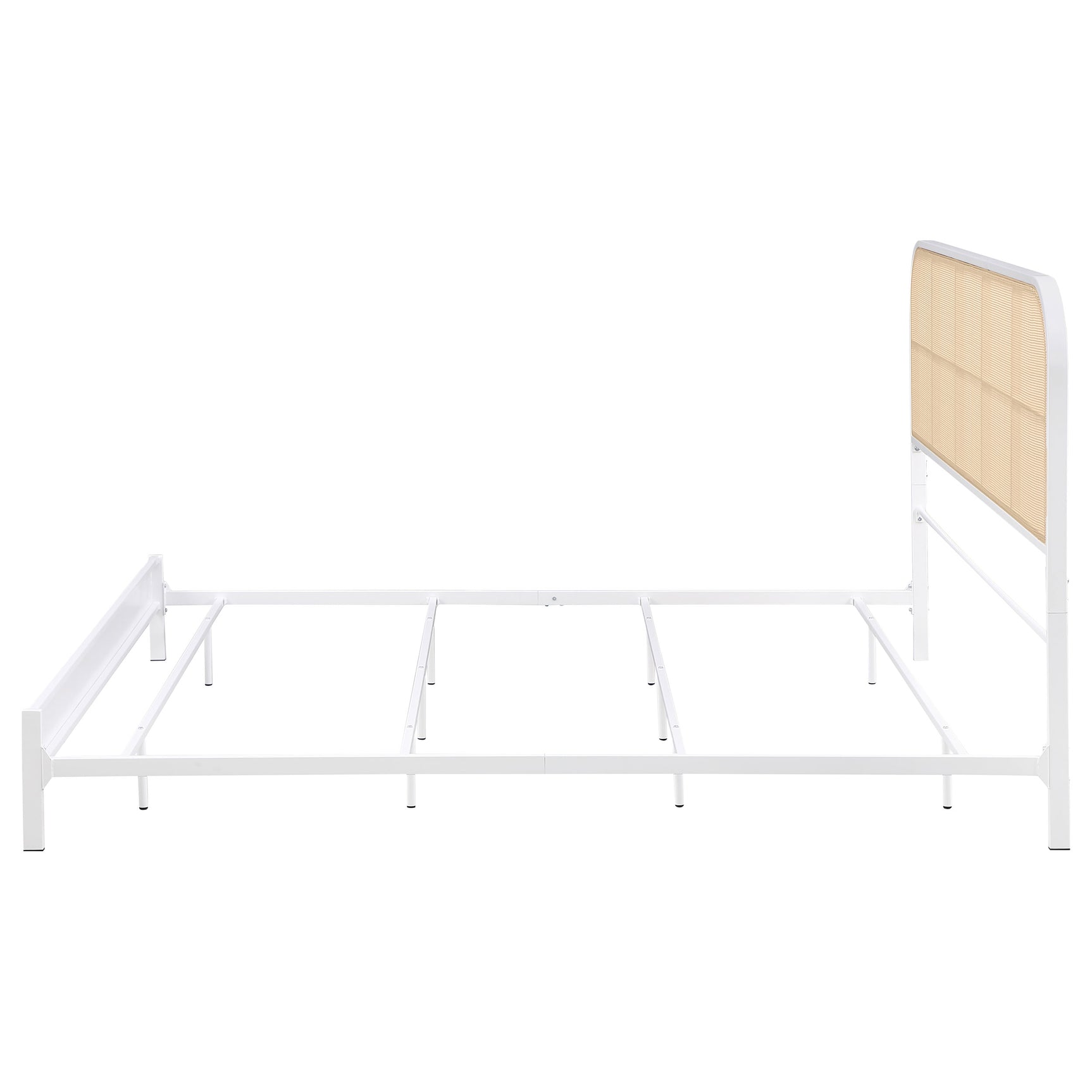 Amherst Radio Weave Rattan Metal Eastern King Bed White - Tampa Furniture Outlet