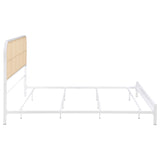 Amherst Radio Weave Rattan Metal Eastern King Bed White - Tampa Furniture Outlet