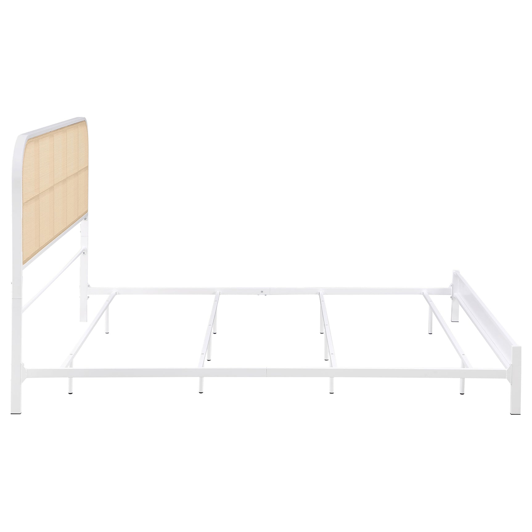 Amherst Radio Weave Rattan Metal Eastern King Bed White - Tampa Furniture Outlet