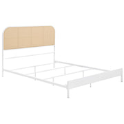 Tampa Furniture Outlet - Coaster - Amherst Radio Weave Rattan Metal Queen Bed White - 360301Q