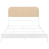 Amherst Radio Weave Rattan Metal Queen Bed White - Tampa Furniture Outlet