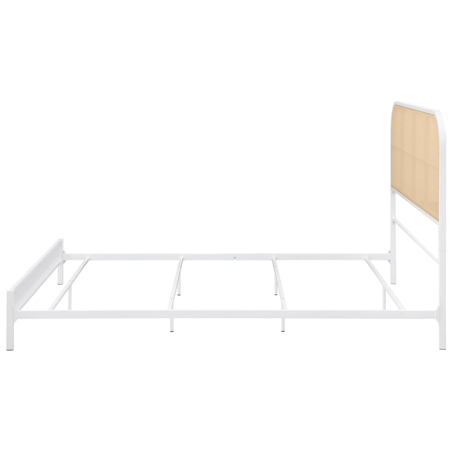 Amherst Radio Weave Rattan Metal Queen Bed White - Tampa Furniture Outlet