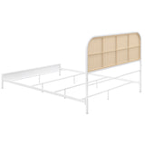 Amherst Radio Weave Rattan Metal Queen Bed White - Tampa Furniture Outlet