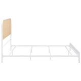 Amherst Radio Weave Rattan Metal Queen Bed White - Tampa Furniture Outlet