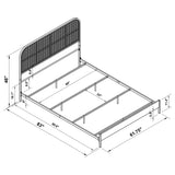 Amherst Radio Weave Rattan Metal Queen Bed White - Tampa Furniture Outlet