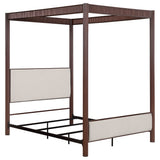 Tampa Furniture Outlet - Coaster - Zimmerlee 89-inch Metal Eastern King Canopy Bed Rust Brown - 360331KE