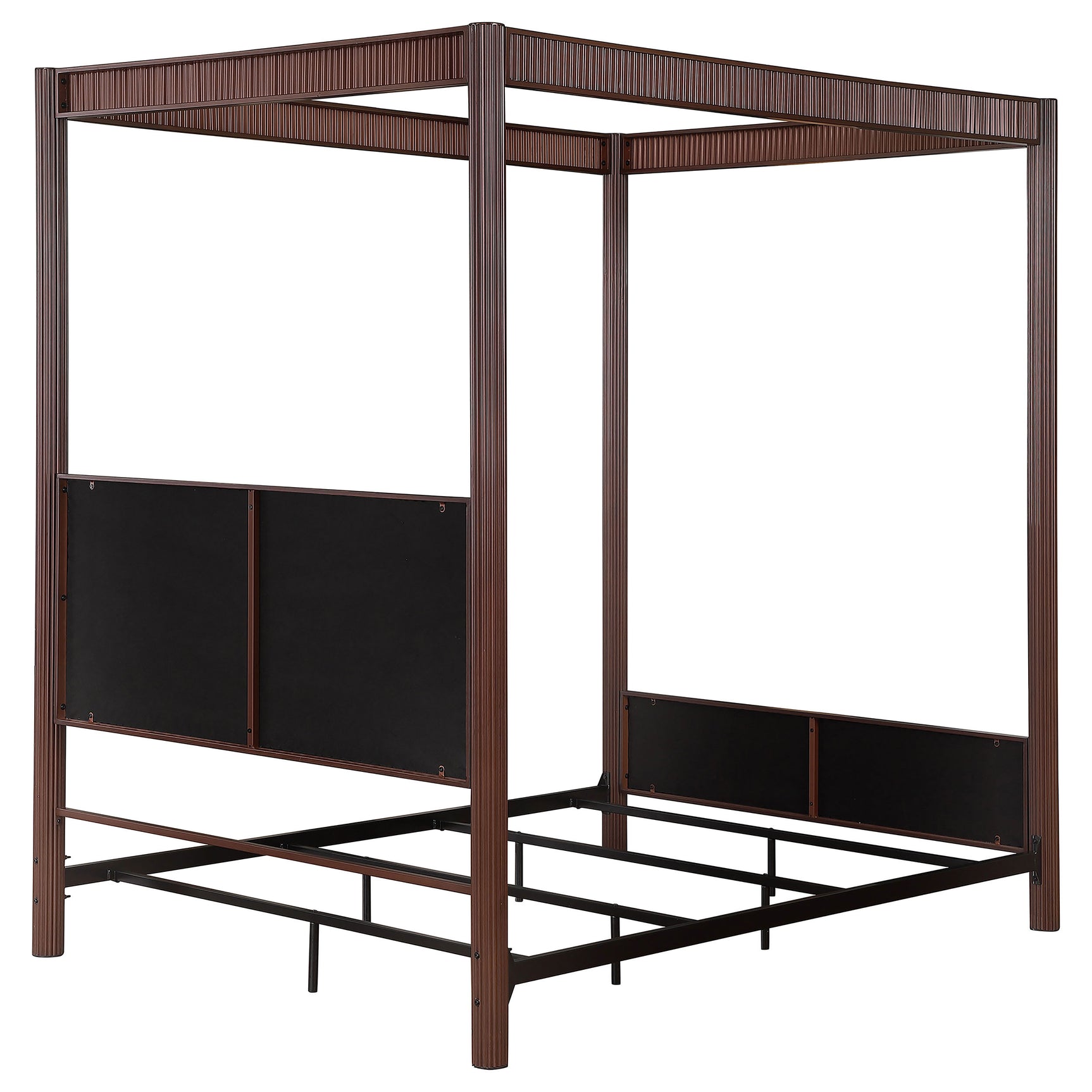 Zimmerlee 89-inch Metal Eastern King Canopy Bed Rust Brown - Tampa Furniture Outlet