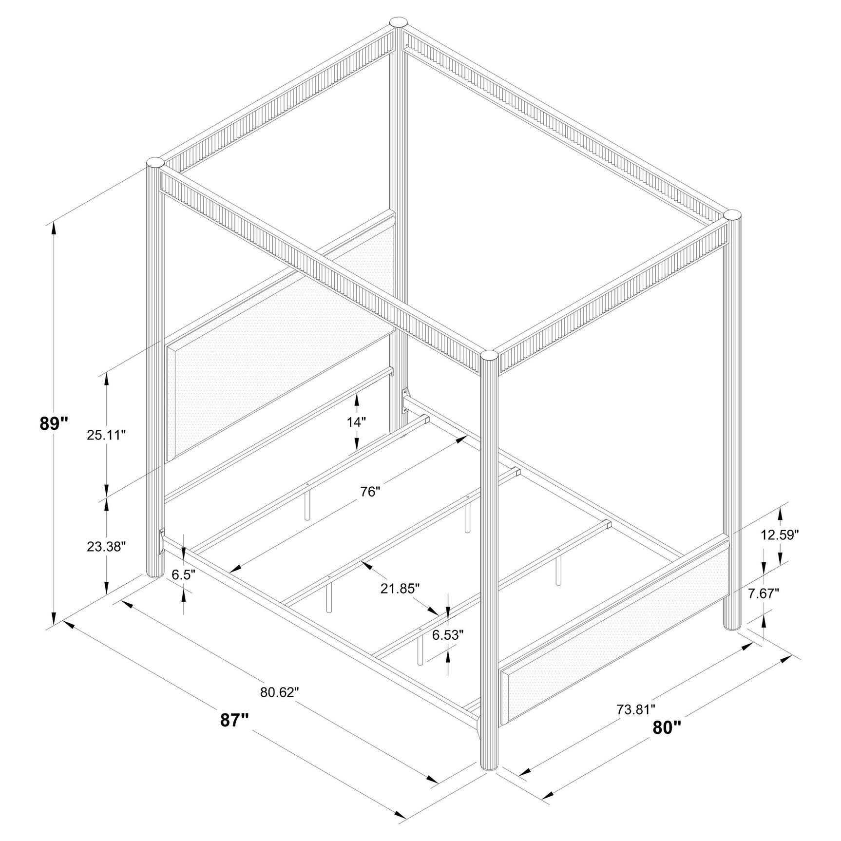 Zimmerlee 89-inch Metal Eastern King Canopy Bed Rust Brown - Tampa Furniture Outlet