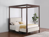 Zimmerlee 89-inch Metal Queen Canopy Bed Rust Brown - Tampa Furniture Outlet