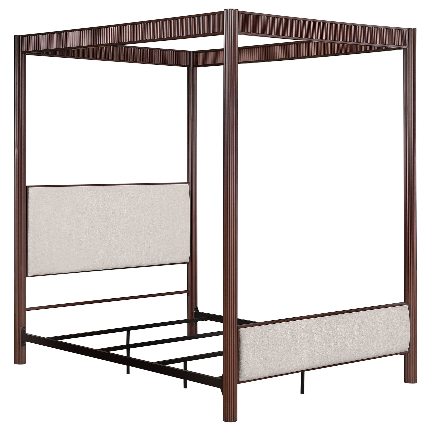Tampa Furniture Outlet - Coaster - Zimmerlee 89-inch Metal Queen Canopy Bed Rust Brown - 360331Q