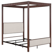 Tampa Furniture Outlet - Coaster - Zimmerlee 89-inch Metal Queen Canopy Bed Rust Brown - 360331Q