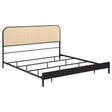 Tampa Furniture Outlet - Coaster - Amherst Radio Weave Rattan Metal Eastern King Bed Black - 360351KE