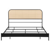 Amherst Radio Weave Rattan Metal Eastern King Bed Black - Tampa Furniture Outlet