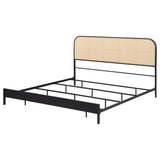 Amherst Radio Weave Rattan Metal Eastern King Bed Black - Tampa Furniture Outlet