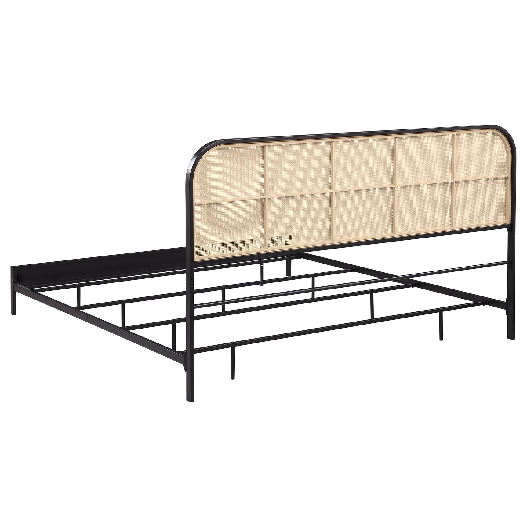 Amherst Radio Weave Rattan Metal Eastern King Bed Black - Tampa Furniture Outlet
