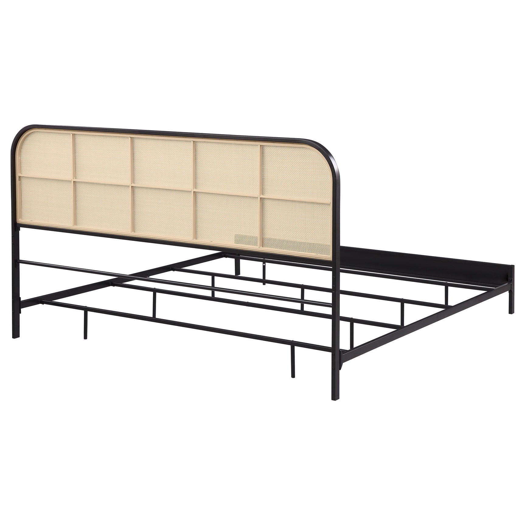 Amherst Radio Weave Rattan Metal Eastern King Bed Black - Tampa Furniture Outlet