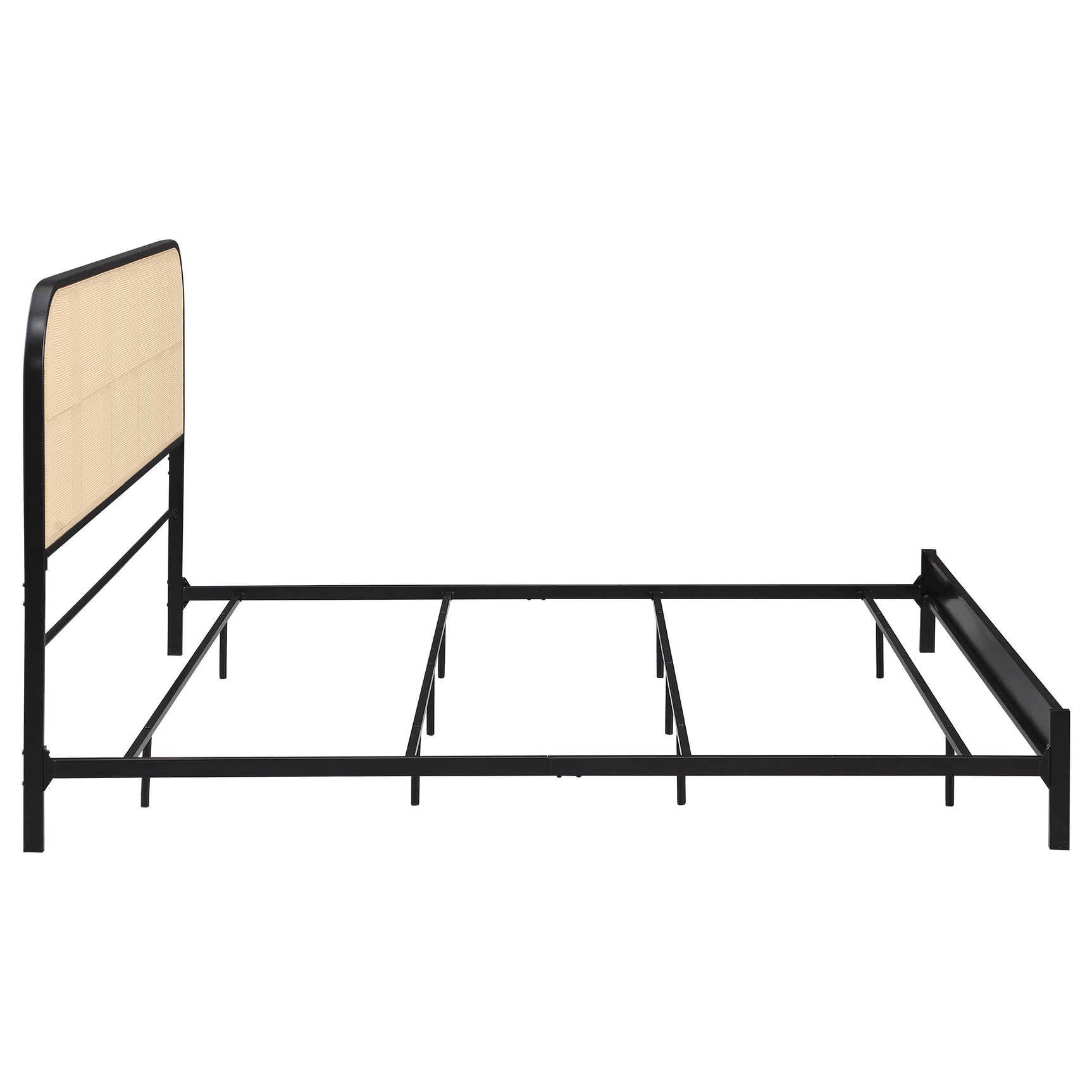 Amherst Radio Weave Rattan Metal Eastern King Bed Black - Tampa Furniture Outlet