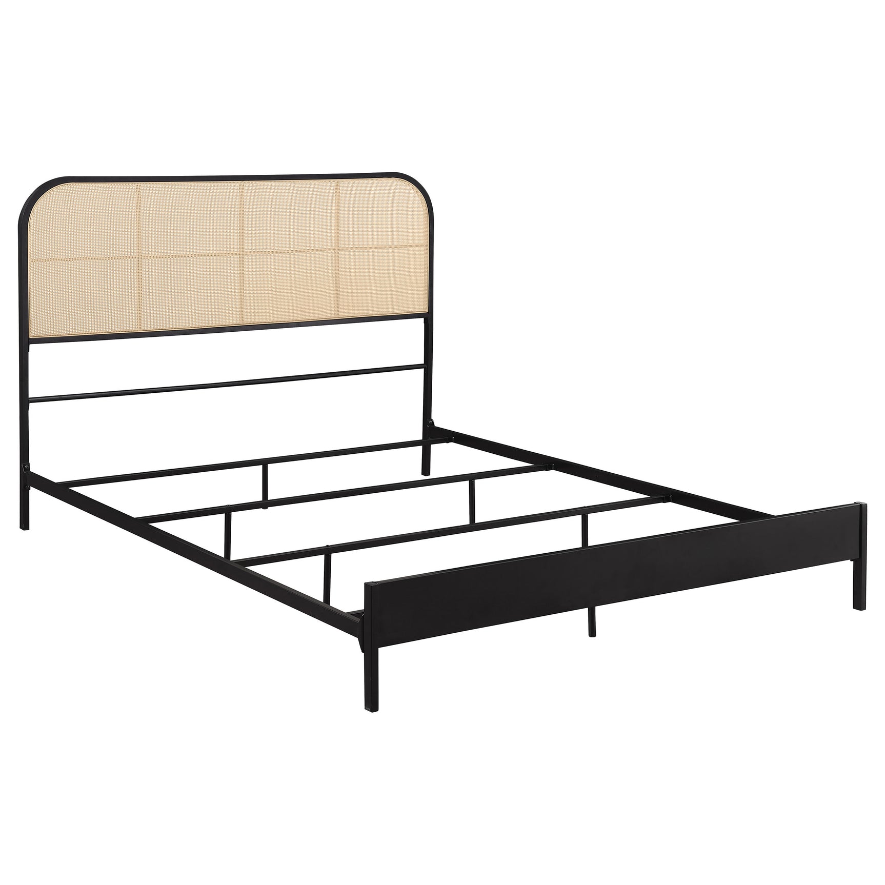 Tampa Furniture Outlet - Coaster - Amherst Radio Weave Rattan Metal Queen Bed Black - 360351Q
