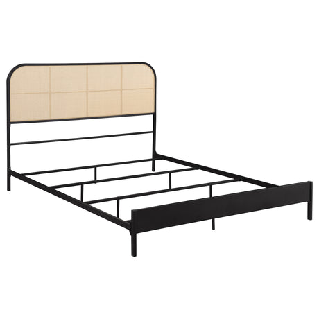 Tampa Furniture Outlet - Coaster - Amherst Radio Weave Rattan Metal Queen Bed Black - 360351Q