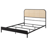 Amherst Radio Weave Rattan Metal Queen Bed Black - Tampa Furniture Outlet