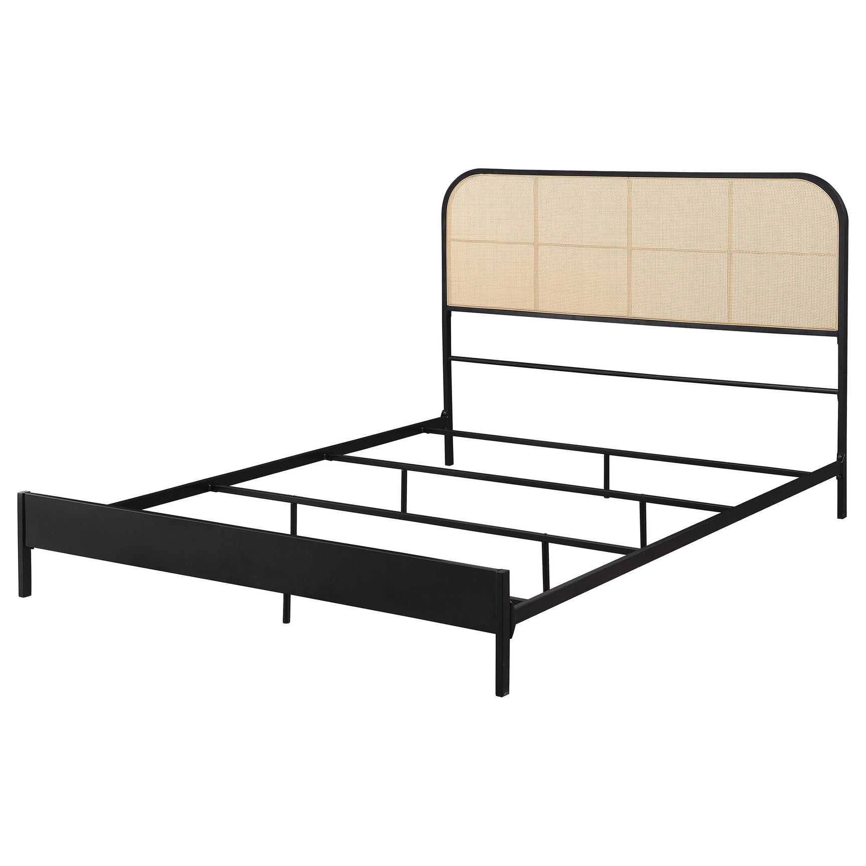 Amherst Radio Weave Rattan Metal Queen Bed Black - Tampa Furniture Outlet