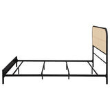 Amherst Radio Weave Rattan Metal Queen Bed Black - Tampa Furniture Outlet