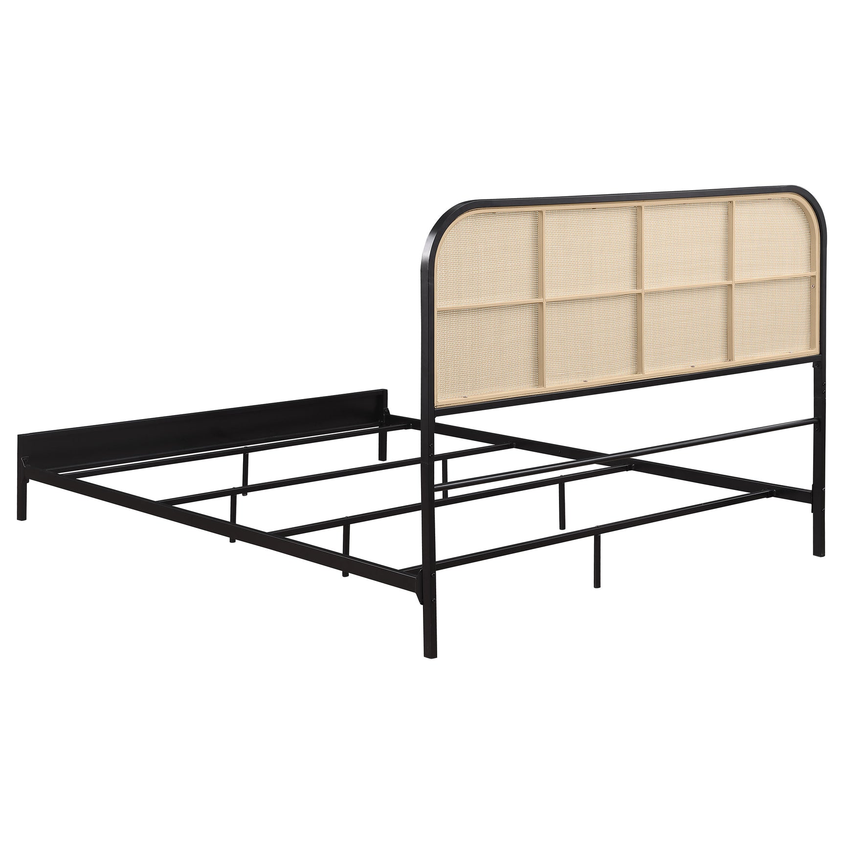 Amherst Radio Weave Rattan Metal Queen Bed Black - Tampa Furniture Outlet