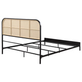 Amherst Radio Weave Rattan Metal Queen Bed Black - Tampa Furniture Outlet