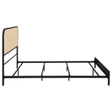 Amherst Radio Weave Rattan Metal Queen Bed Black - Tampa Furniture Outlet