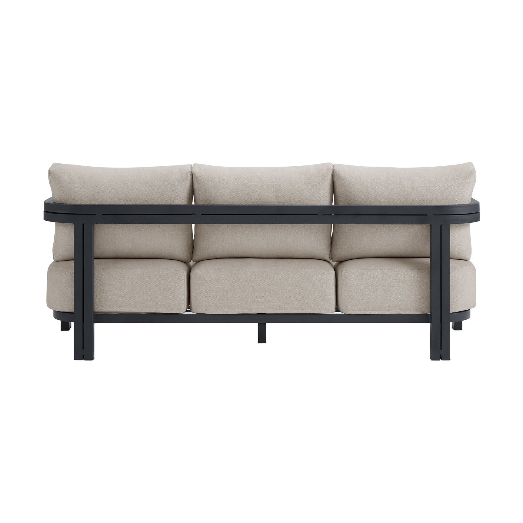 Playa - Sofa With 2 Pillows - Dark Gray / Beige - Tampa Furniture Outlet