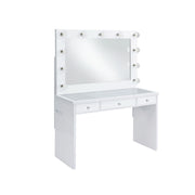 Ariana - Complete Vanity With Lightbulbs - Glossy White - Tampa Furniture Outlet