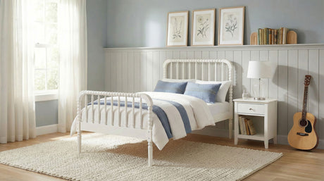 Jones Wood Twin Open Frame Bed White - Tampa Furniture Outlet