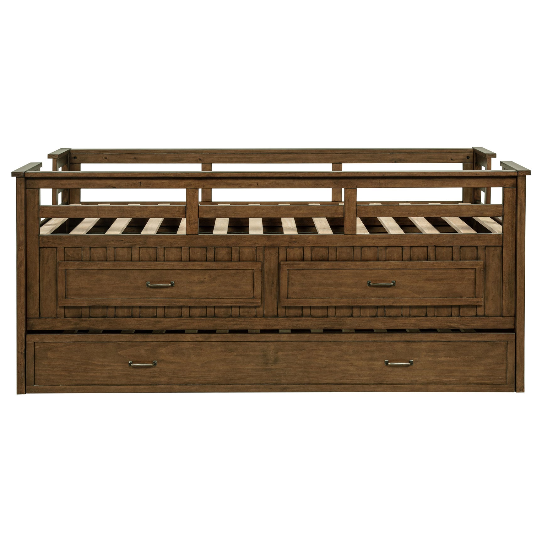 Carlsbad Wood Twin Captains Bed With Trundle Medium Brown - Tampa Furniture Outlet