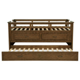 Carlsbad Wood Twin Captains Bed With Trundle Medium Brown - Tampa Furniture Outlet