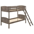 Tampa Furniture Outlet - Coaster - Flynn Wood Twin Over Twin Bunk Bed Weathered Brown - 400808