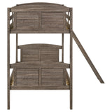 Flynn Wood Twin Over Twin Bunk Bed Weathered Brown - Tampa Furniture Outlet