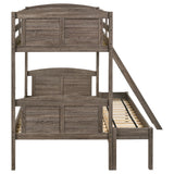 Flynn Wood Twin Over Full Bunk Bed Weathered Brown - Tampa Furniture Outlet