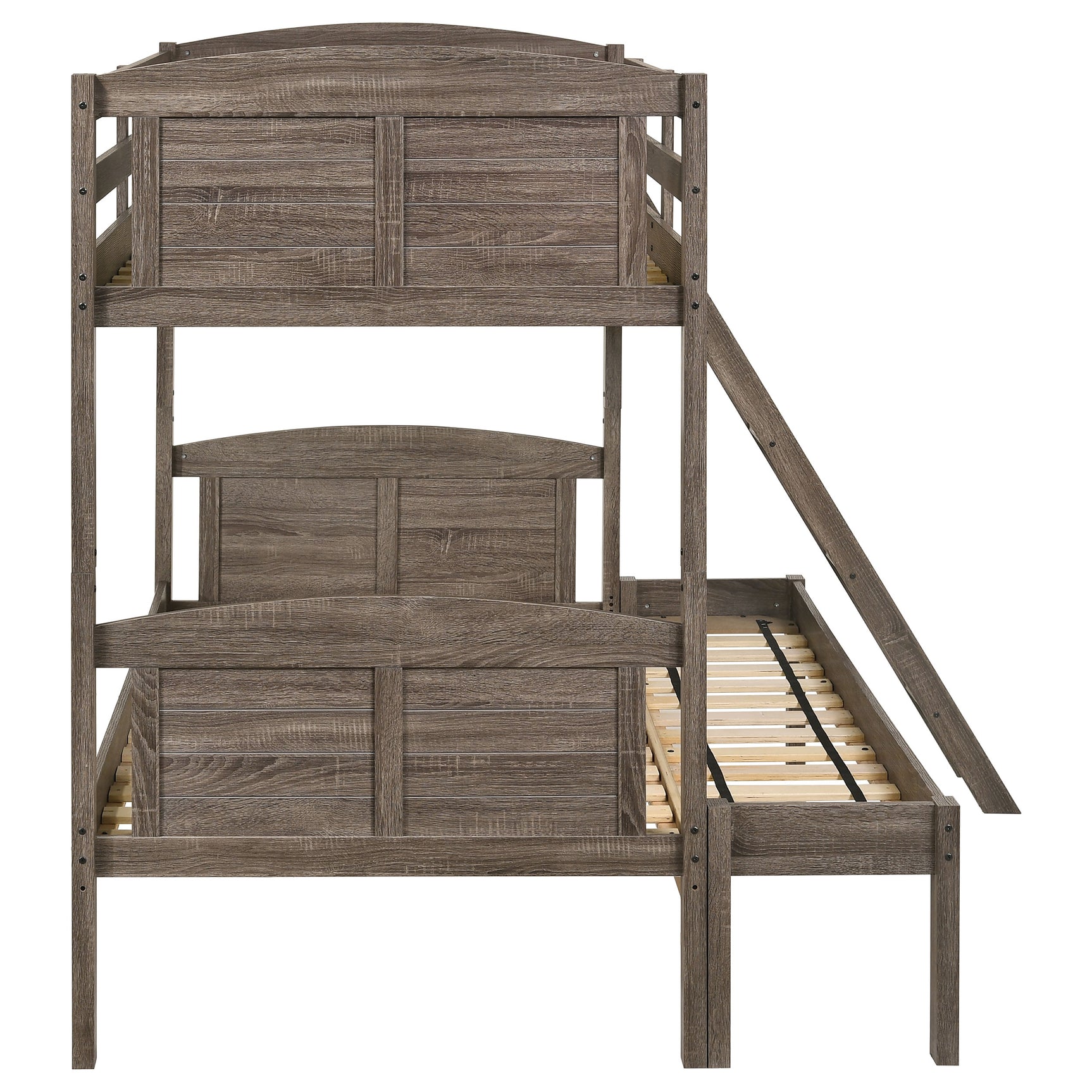 Flynn Wood Twin Over Full Bunk Bed Weathered Brown - Tampa Furniture Outlet