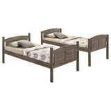 Flynn Wood Twin Over Full Bunk Bed Weathered Brown - Tampa Furniture Outlet