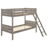 Tampa Furniture Outlet - Coaster - Ryder Wood Twin Over Twin Bunk Bed Weathered Taupe - 400818