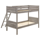 Ryder Wood Twin Over Twin Bunk Bed Weathered Taupe - Tampa Furniture Outlet