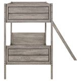 Ryder Wood Twin Over Twin Bunk Bed Weathered Taupe - Tampa Furniture Outlet