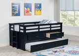 Carlsbad Wood Twin Captains Bed With Trundle Navy Blue - Tampa Furniture Outlet