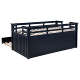 Carlsbad Wood Twin Captains Bed With Trundle Navy Blue - Tampa Furniture Outlet