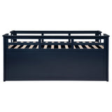Carlsbad Wood Twin Captains Bed With Trundle Navy Blue - Tampa Furniture Outlet