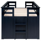 Carlsbad Wood Twin Captains Bed With Trundle Navy Blue - Tampa Furniture Outlet